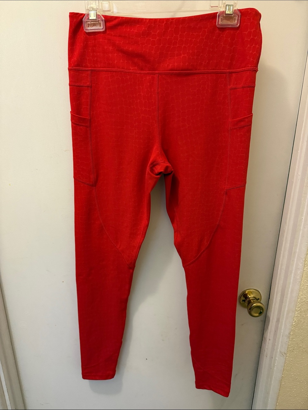 ZYIA Red Women's Leggings with Side Pockets